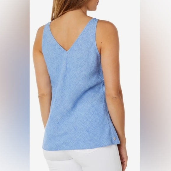 Lilly Pulitzer XL sea salt blue Florin sleeveless linen top. - Picture 2 of 5